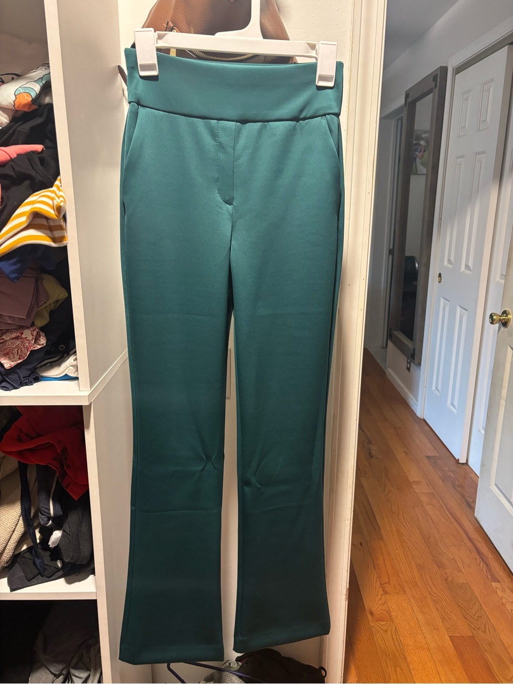 Express Teal Green Boot-Cut Pants